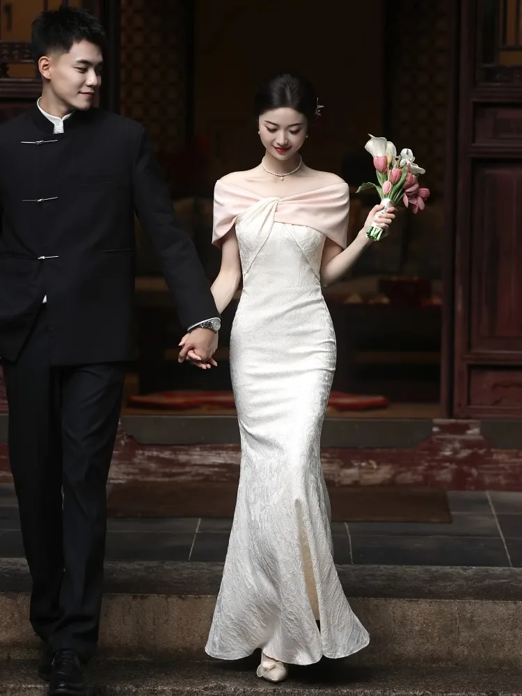 

Элегантное вечернее платье на одно плечо, приталенное, фасона «русалка», для помолвок, короткое, из полиэстера