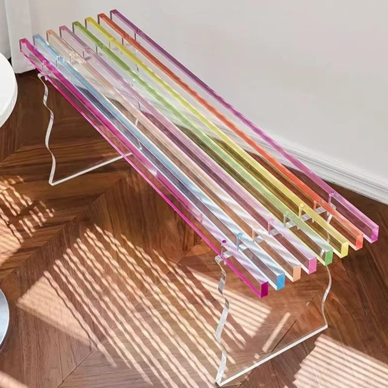 Acrylic rainbow stool ins Internet celebrity colorful plexiglass dyed furniture acrylic rainbow stool