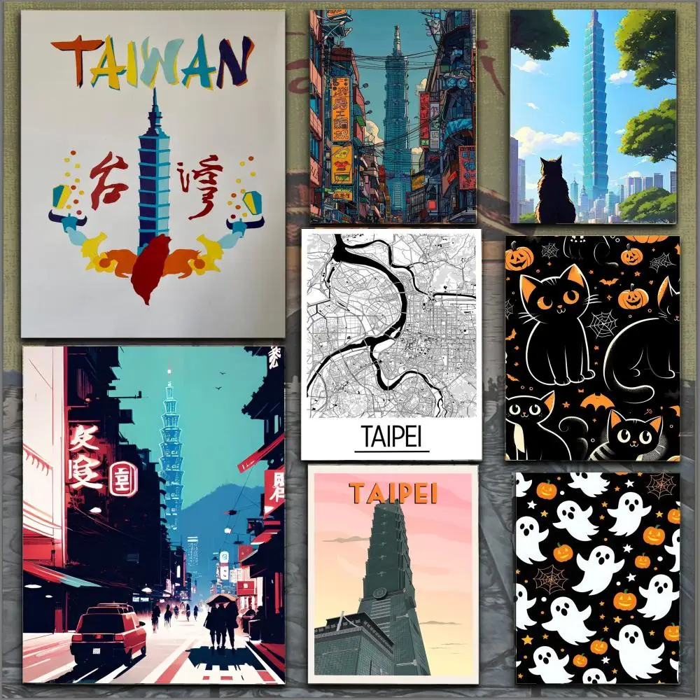 Taipei Taiwan Poster Durable HD PVC Wall Art - Waterproof Soundproof For Home Office Bar