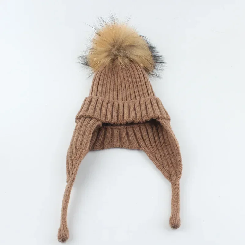 قبعة صوفية محبوكة شتوية دافئة للجنسين من عمر 1-6 سنوات - قبعة أطفال Pompom للفتيات والأولاد والرضع #5