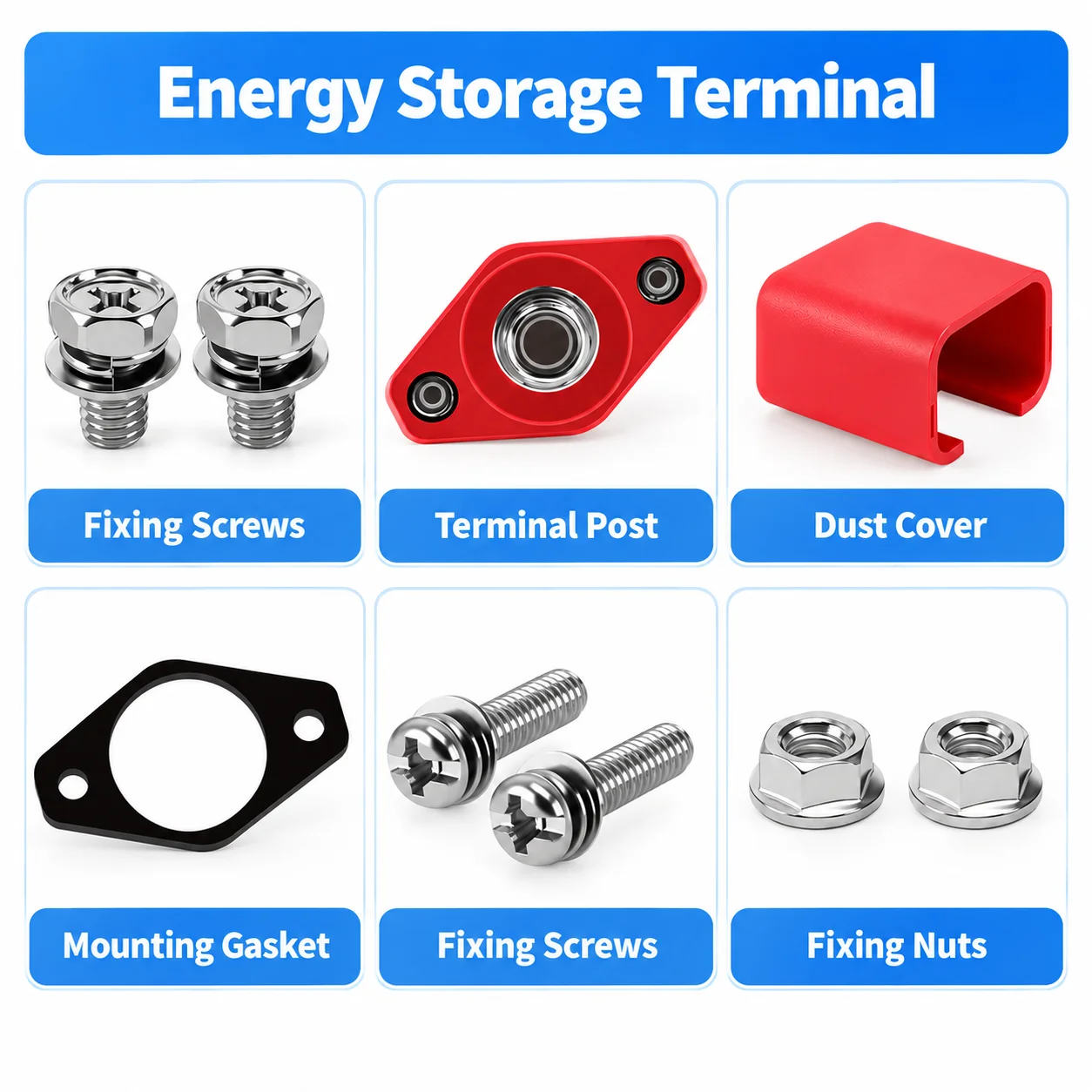 2PCS 50A 150A 300A All Copper Lithium Battery Terminal Post Through Wall High Current Energy Storage Battery Terminal Connector