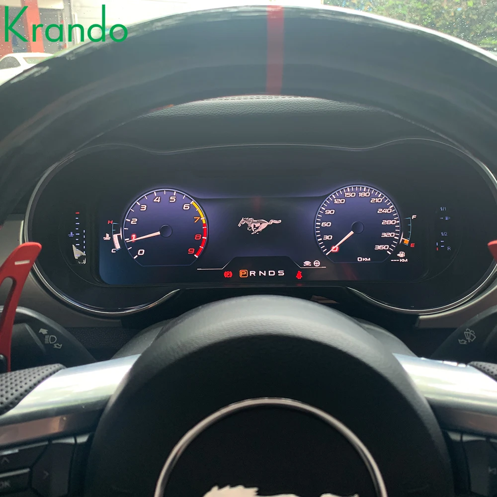 Krando 12.3''  Virtual CockPit For Ford Mustang 2015 - 2020 Car Digital Cluster LCD Dashboard Panel Speedometer Instrument