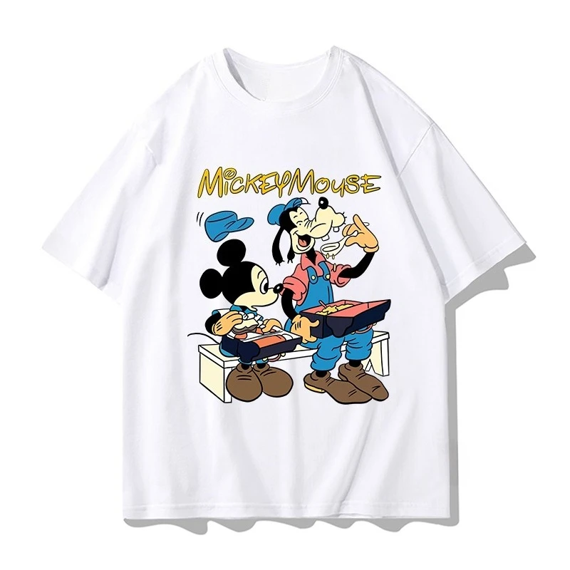 

Disney Mickey Joint Short-sleeved T-shirt for Boys and Girls American Trendy Brand Clothes Summer Pure Cotton Short Sleeves Top