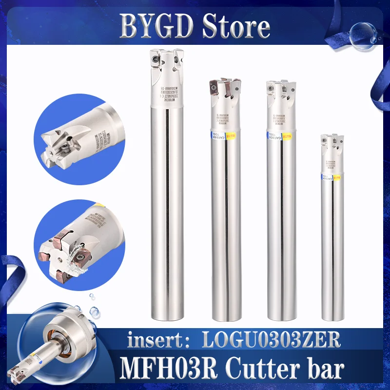 BYGD MFH MFH03R C15 C16 C19 C20 C24 C25 C32 120L 150L 200L двухсторонний режущий стержень для тяжелых условий эксплуатации, вставленный логотип LOGU0303ZER