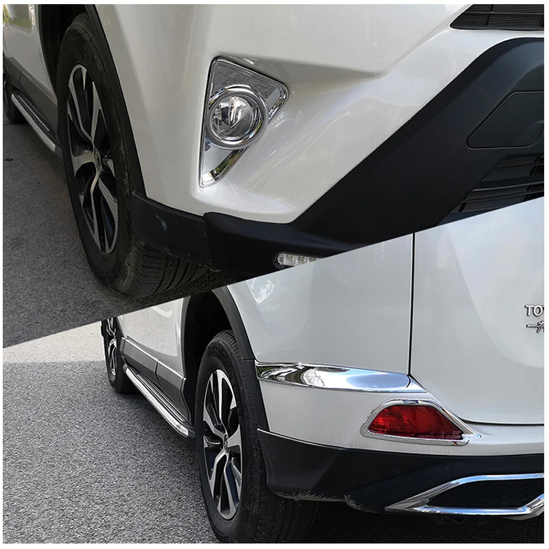 

For Toyota RAV4 2016 2017 2018 Front Rear Fog Lamp Trim Cover Abs Chromed