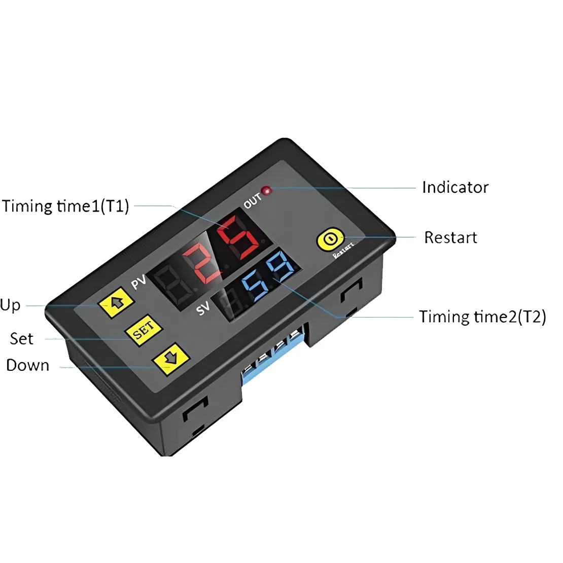 24V DC Timer Cycling Switch Programmable Digital Display Time Relay Timing Delay Cycle On-off Control Module