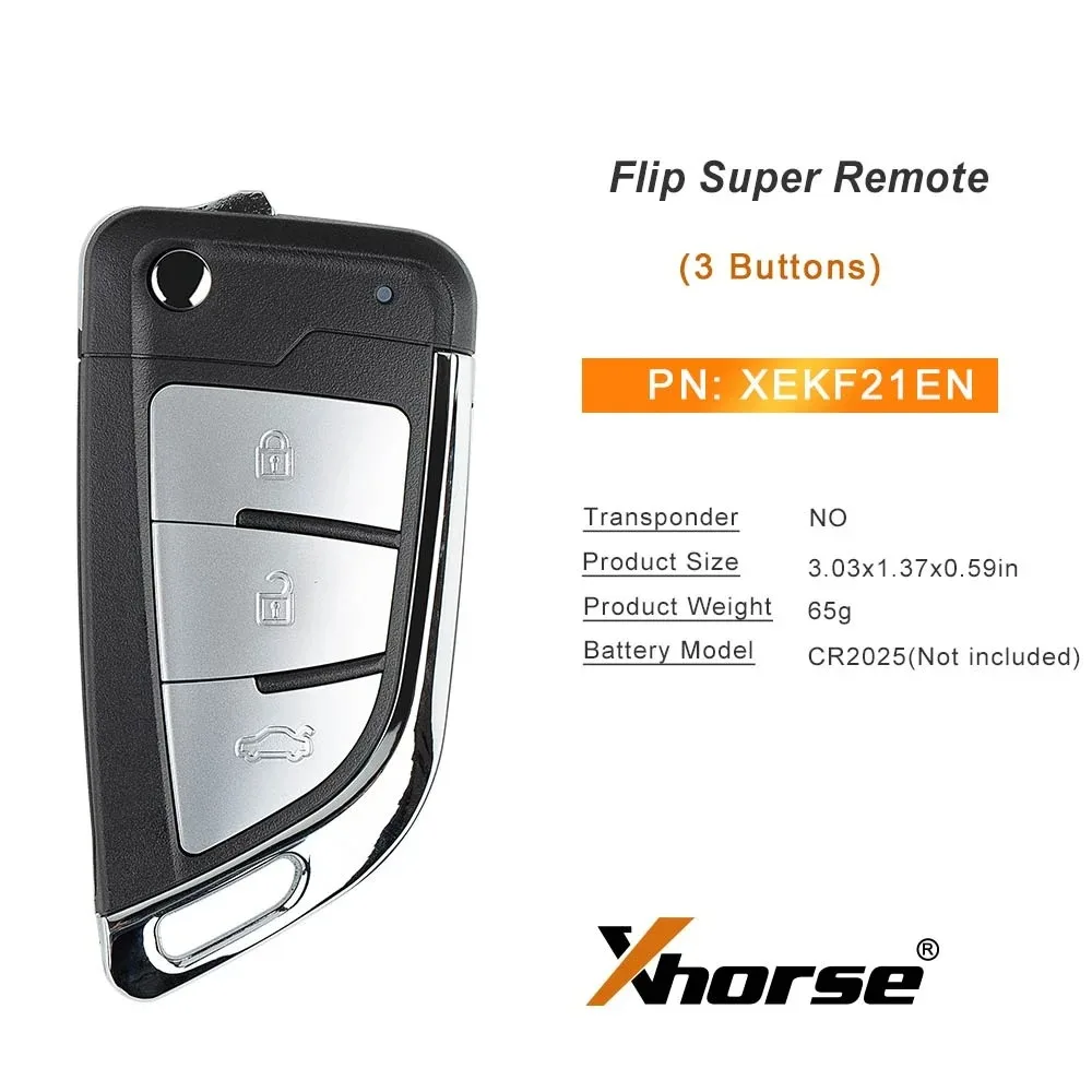 Xhorse XEKF21EN Super Remote Key for BMW Style 3 Silver Buttons Knife Type Car Remote Key Work with VVDI2,VVDI Key Tool Max