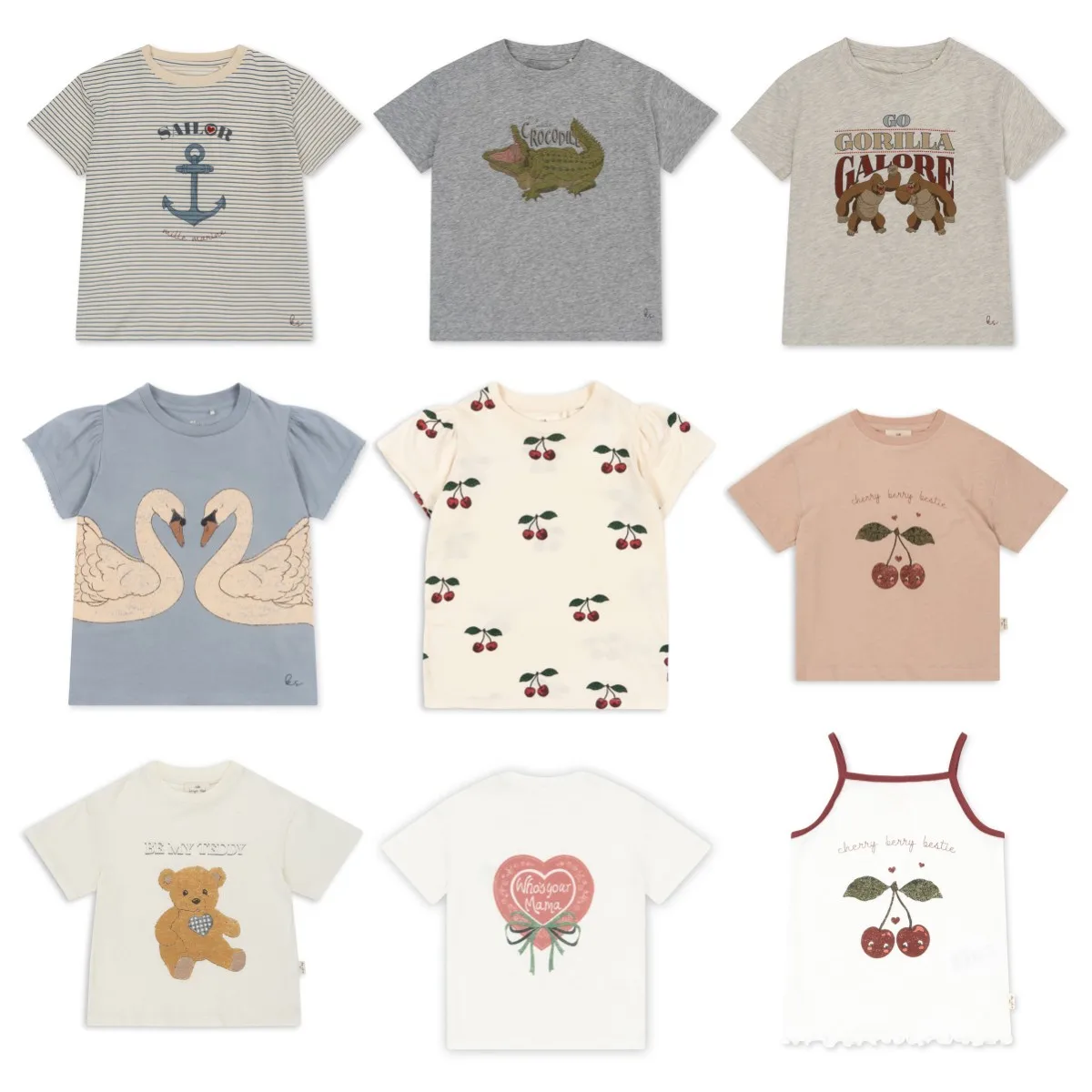 T-shirt imprimé à manches courtes pour enfants, vêtements pour tout-petits, t-shirts pour garçons et filles, mignon, nouveau, KS, 24