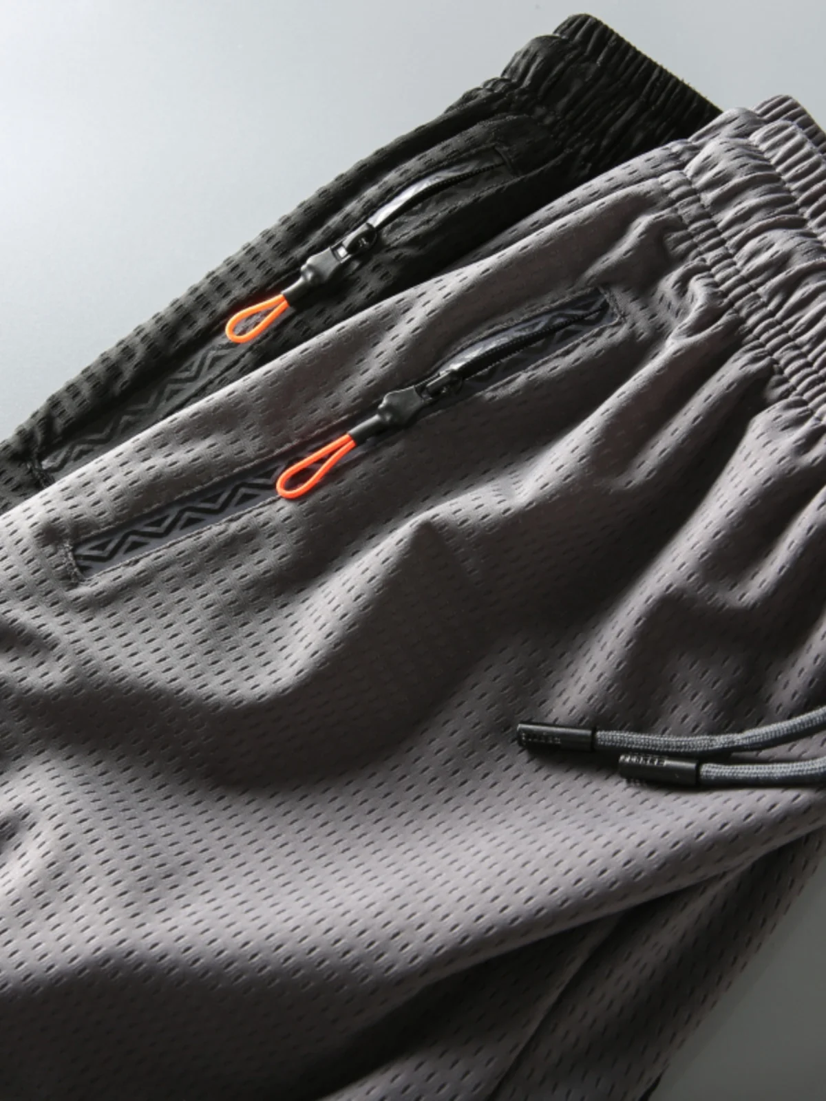 

Ice Silk Breathable Me Fabric Men's Elastic Waist Sports Casual Versatile ort Pants Five-Quarter Length Qui Dry Summer New