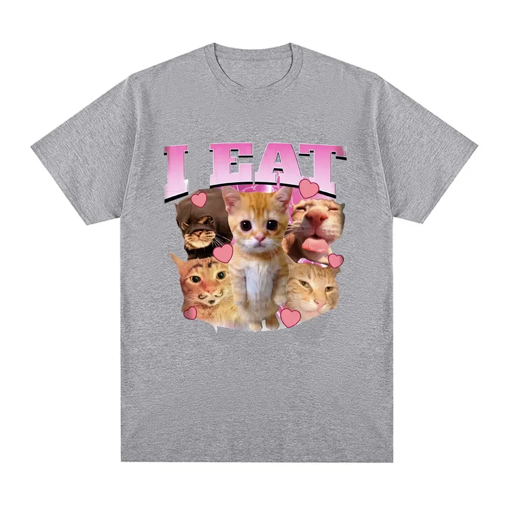 Jem zabawny El Gato Meme smutny płaczący wzór kota t-shirt damski na co dzień luźny T-shirt moda Harajuku T-shirt w stylu Vintage