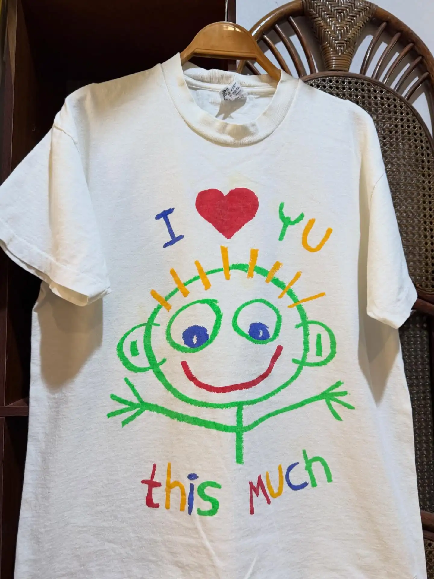 Cute Short Sleeve T-Shirt School Students Line Graffiti Soft Cute Healing Series round Neck Cotton Male Female Universal