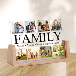 Moldura de família personalizada para mulheres e homens, Home Desktop Display, Imagem com nome personalizado, aniversário e presentes de Natal