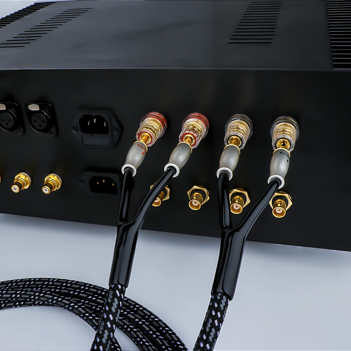 Pairhifi 14guage bfa Bananen stecker Lautsprecher kabel hifi occ versilberte Lautsprecher kabel mit Bananen steckern für HiFi-System verstärker – Detail 7