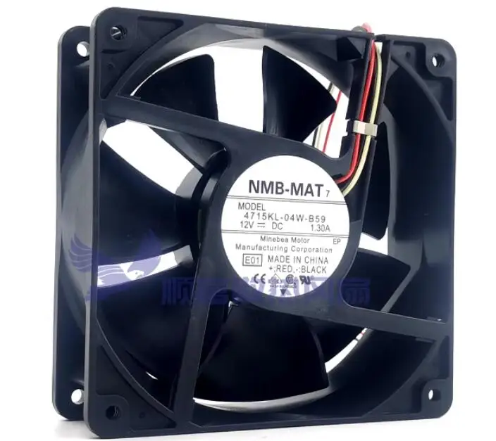 

NMB 4715KL-04W-B59 E01 DC 12V 1.30A 120x120x38mm 3-Wire Server Cooling Fan