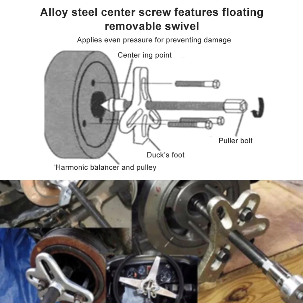 13PCS Three-Jaw Steering Wheel Puller Kit Alloy Steel Multiple Size Bolts Three-Jaw Puller Blue Storage Case