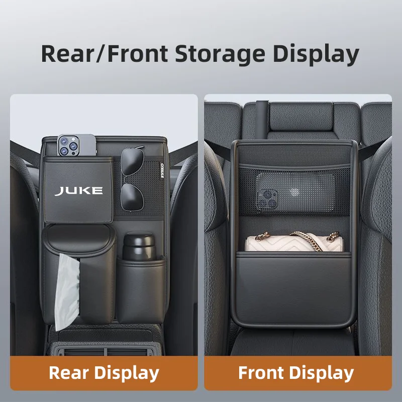 Car Seat Middle Storage Bag For Nissan Juke F15 F16 Car Armrest Hanging Organizer Handbag Holder Pocket Cup Tissue Storage Bag