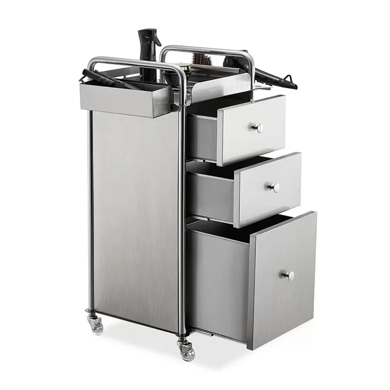 Special stainless steel rack for hair salon, barber shop, barber shop storage, folding cart, tool cabinet display