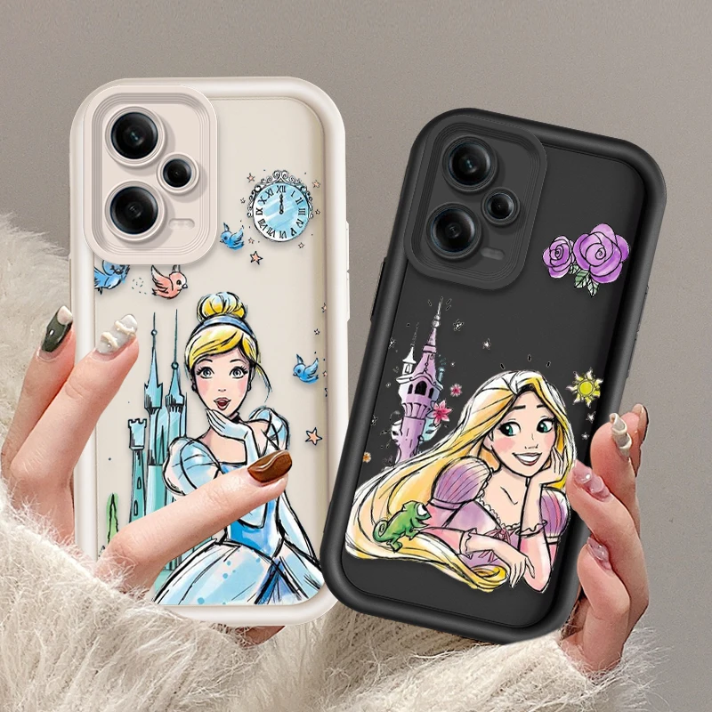 Disney Princess Belle Rapunzel For OPPO A98 94 92 78 76 74 72 58 57 54 53 Find X5 3 Pro 5G 4G Soft Eye Ladder Phone Case