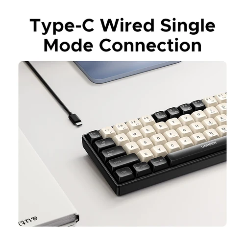 Imagen 2 del producto Teclado mecánico UGREEN 61 teclas PBT teclado con cable ruso/EN para ordenador portátil de escritorio Windows Mac OS Gaming