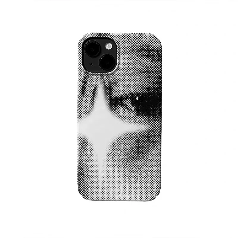Cold Wind Black and White Eyes Case for IPHONE 17 16ProMax 15 14 13 12 11 PRO Plus Acrylic TPU Two in One Magnetic Phone Cases