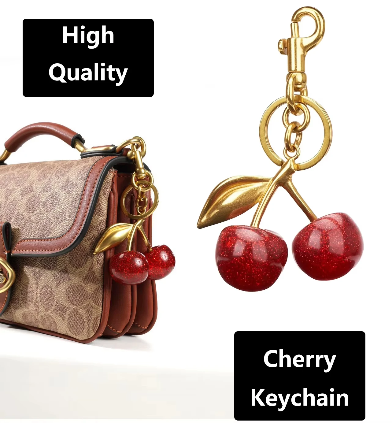 Fashion Delicious Red Cherry Keychain Summer Fruits Cherries Pendant Keyring For Women Men Jewelry Bag Key Accessories Gift