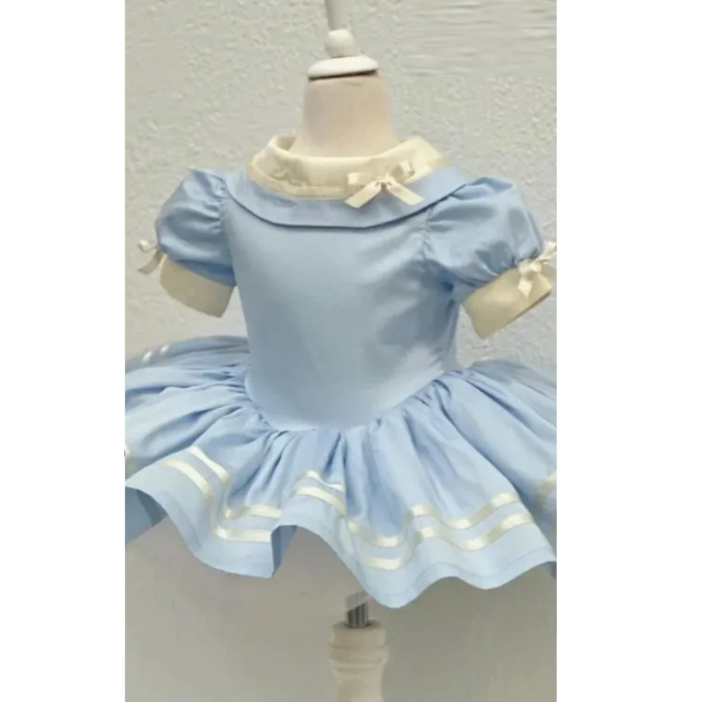 Mini Short Flower girls Dress O Neck A Line Short Sleeves Knee Length  Child Dress Beading For Wedding