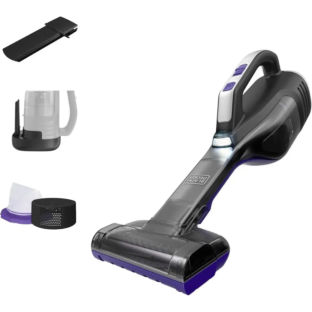 

Pet Hair Vacuum, Portable Handheld Cordless, Rechargeable, LED Light, Strong Suction, Pet Brush & Crevice Tool Included