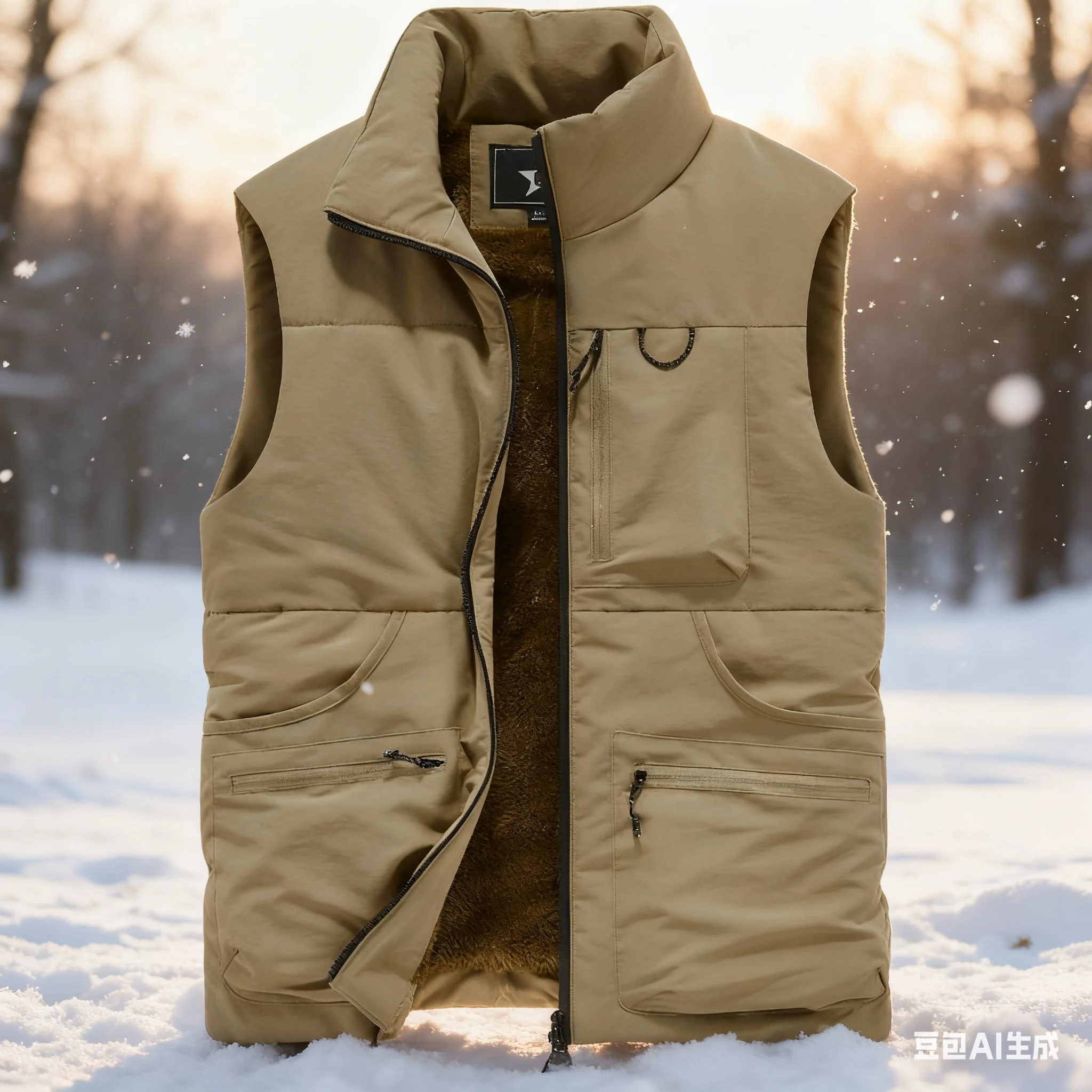 ファッション大きいサイズ-6xl-メンズマルチポケット服冬ベストジャケットノースリーブコート男性暖かいチョッキフリースベスト男性