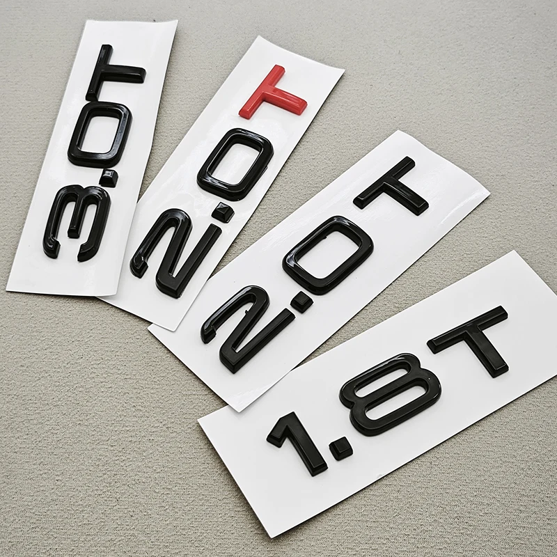 

3D ABS автомобильные буквы задний багажник значок 1,8T 2,0T 3,0T эмблема логотипа для Audi A3 A4 A5 A6 A7 A8 Q2 Q3 Q5 Q7 Q8 внешние аксессуары