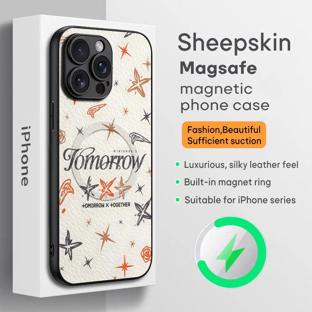 TOMORROW X TOGETHER Group Phone Case For iPhone 16 15 14 13 12 11 Plus Pro Max  High-end Luxury Magsafe Sheepskin