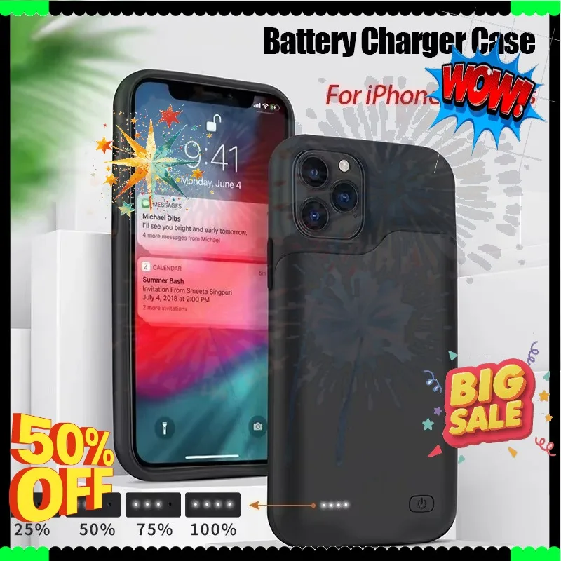 SWZY 10000mAh Battery Charger Case for IPhone XR Xs Max 6 6S 7 8 14 15 Plus PowerBank for IPhone11 12 13 14 15 Pro Max Charging
