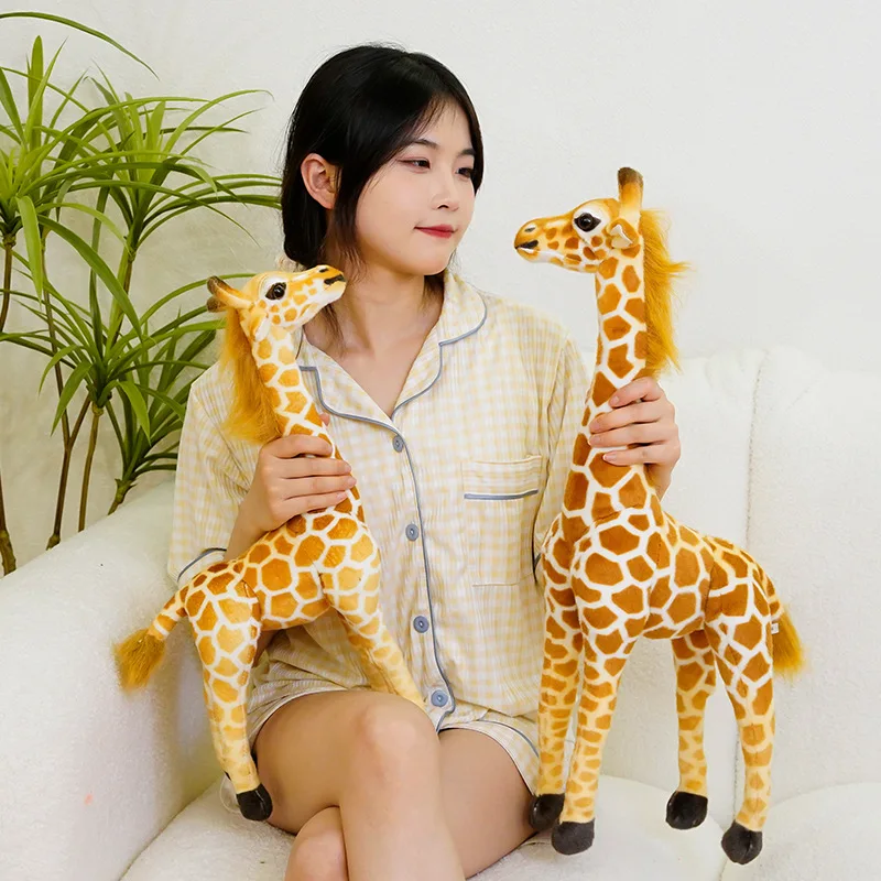 140CM Huge Giraffes Plush Toy Pretty Real Life Giraffe Dolls Stuffed Soft Animal Simulation Toy Baby Gifts Decor Children's Room