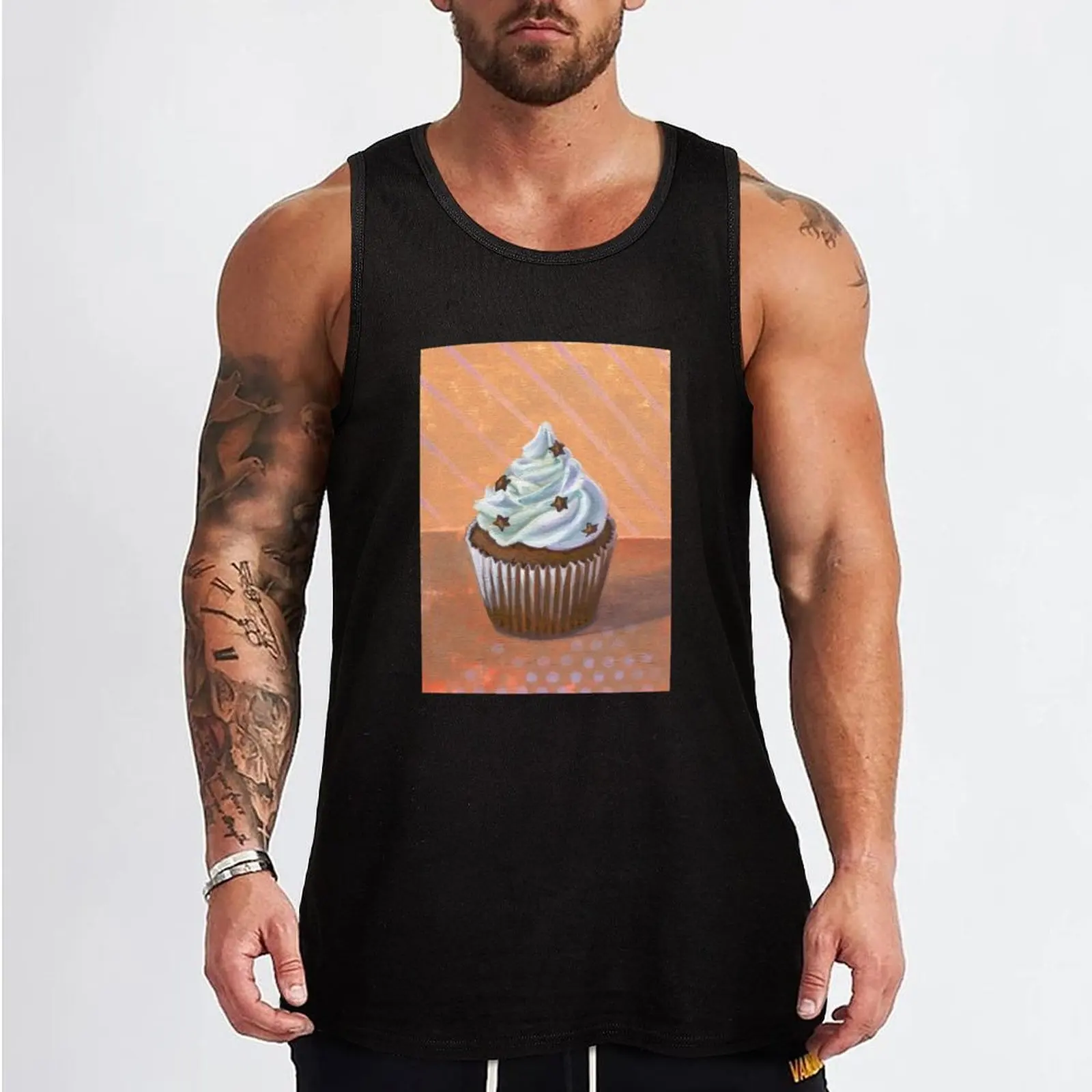 Chocolate Stars Cupcake Tank Top gym clothes men bodybuilding gym clothing men gym clothes man