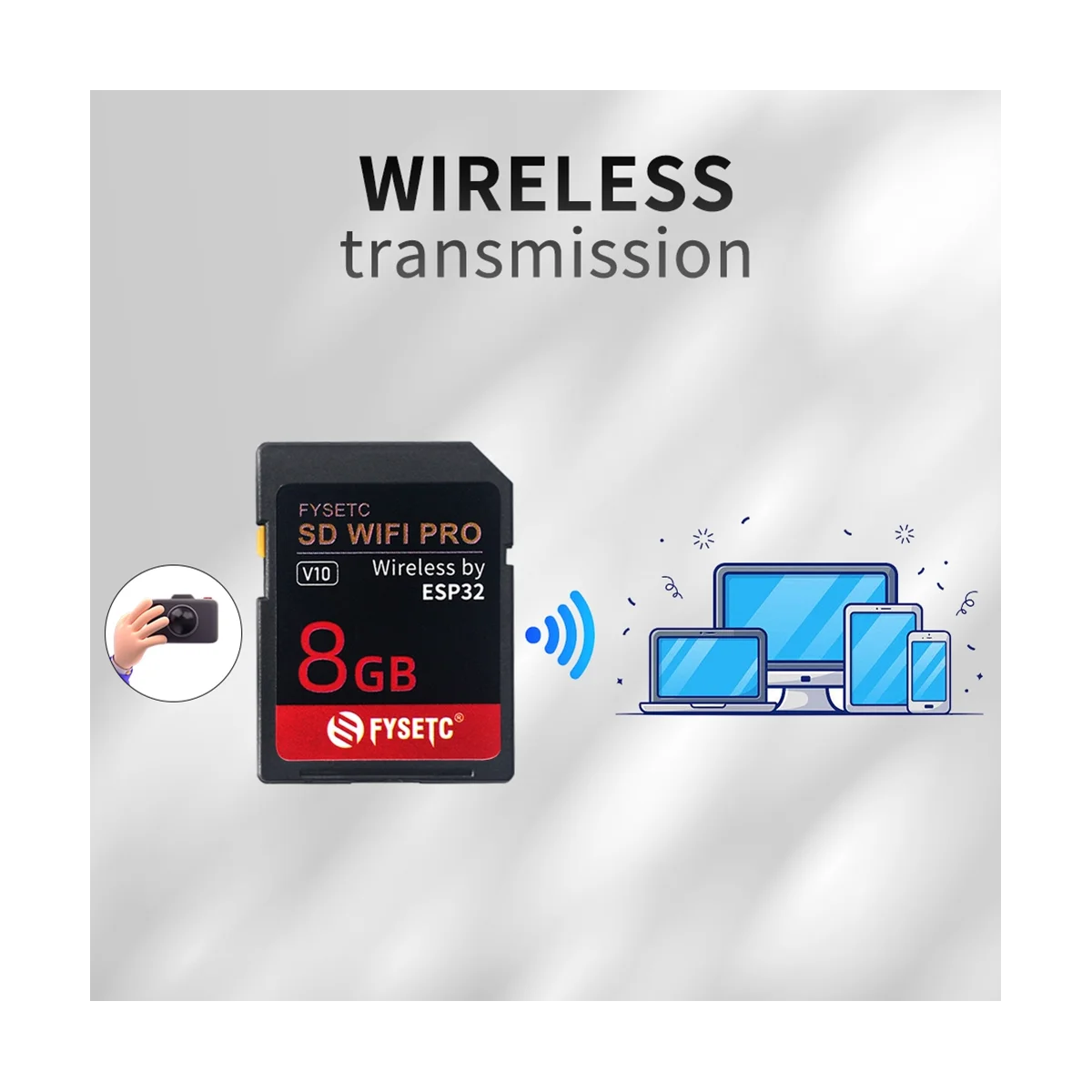 Imagem -02 - Fysetc-sd Wifi Pro Base de Transmissão sem Fio Esp32 com 8gb Card Suporte Websever para Impressora 3d