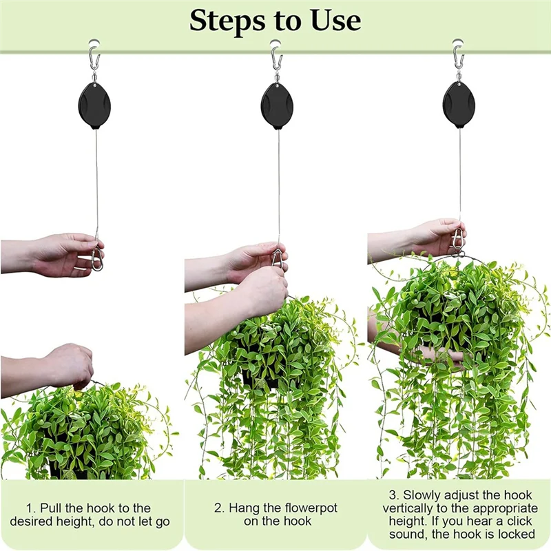 ABBO-Plant Pulley For Hanging Plants Easy To Lift And Lower, Auto-Lock Bird Feeders And Grow Lights