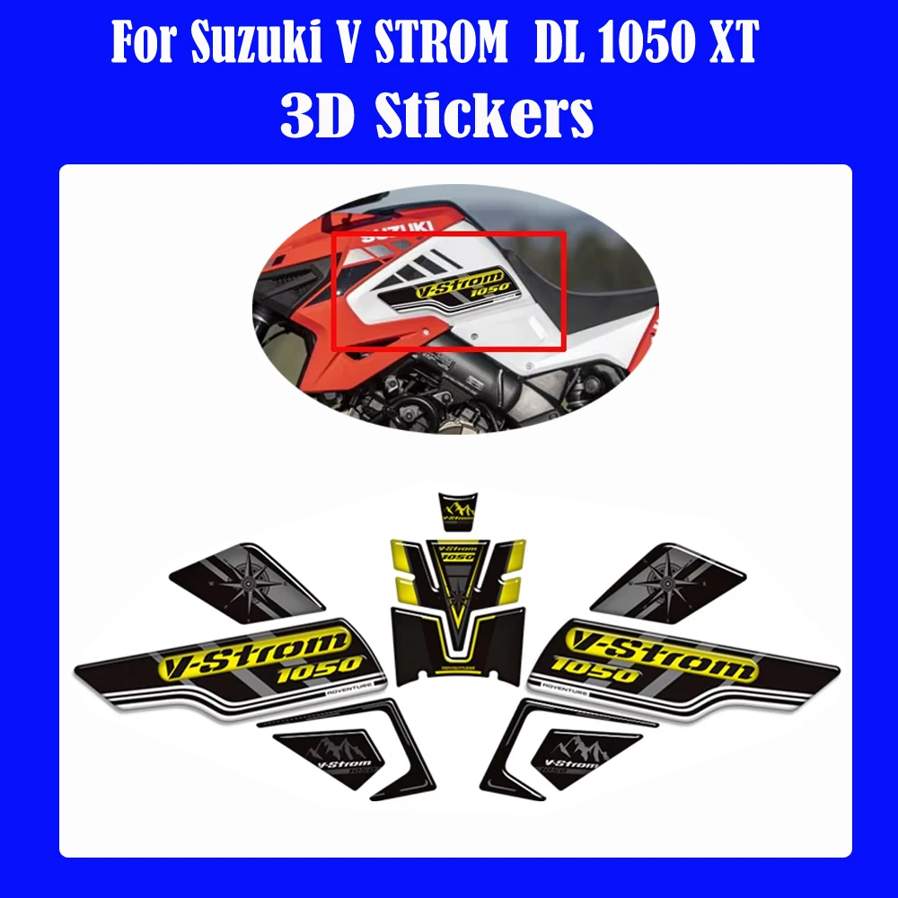 

Для Suzuki V STROM DL 1050 XT 1050XT Adventure Tank Pad Protector Багажные чехлы 3D наклейки Комплект топливного масла