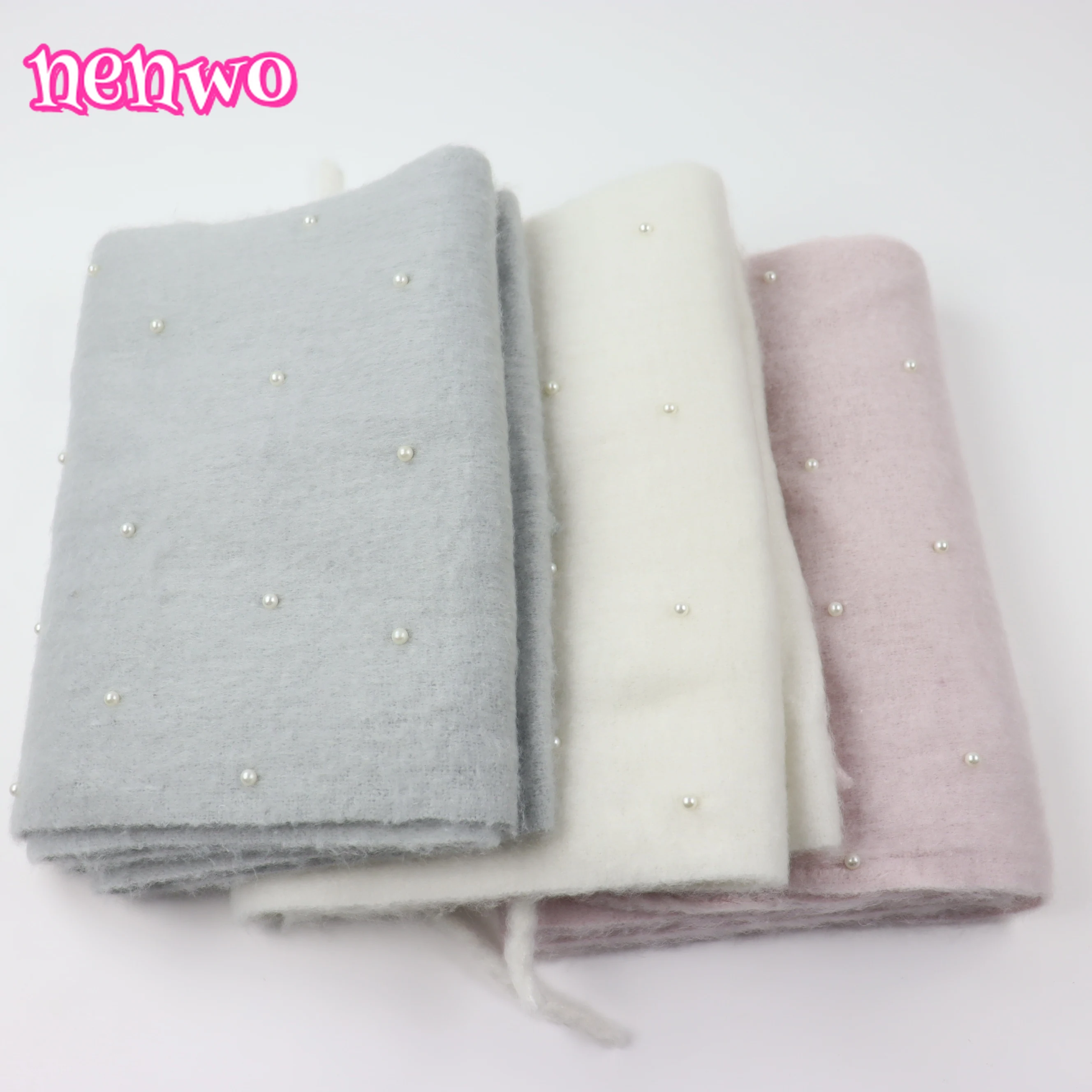 

Женский зимний шарф из круговой пряжи с имитацией мохера, утолщенный теплый жемчуг, однотонный, универсальный, в стиле принцессы