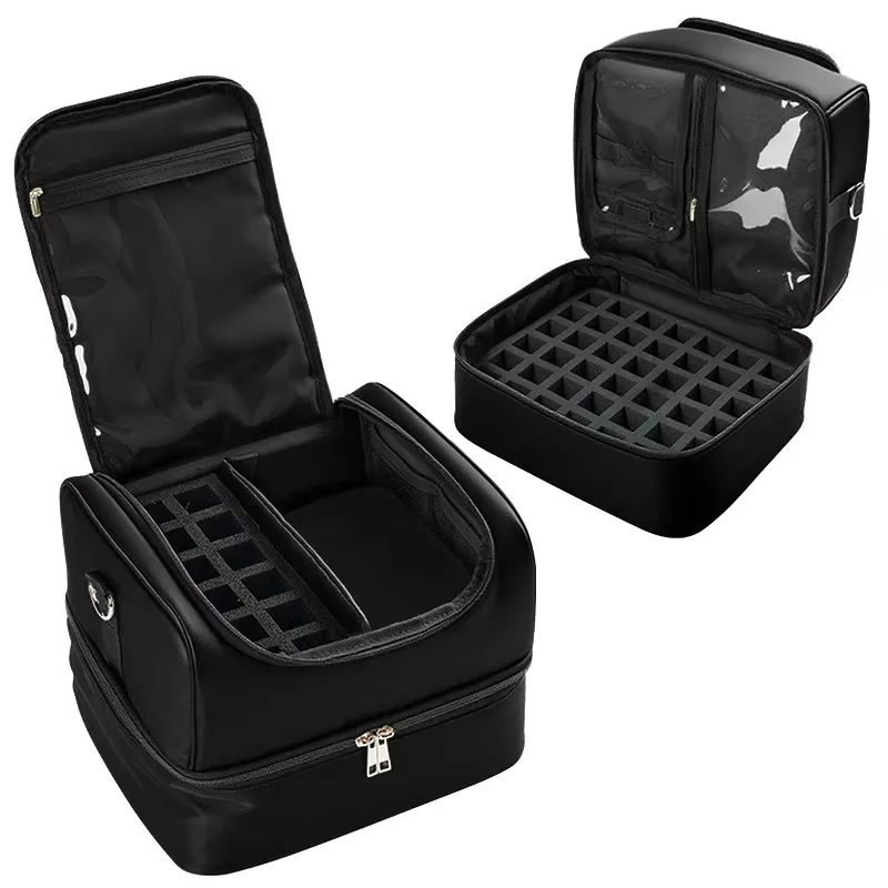 Customized large-capacity portable vanity case, beauty nail polish storage box, essential oil nail lamp, handbag.