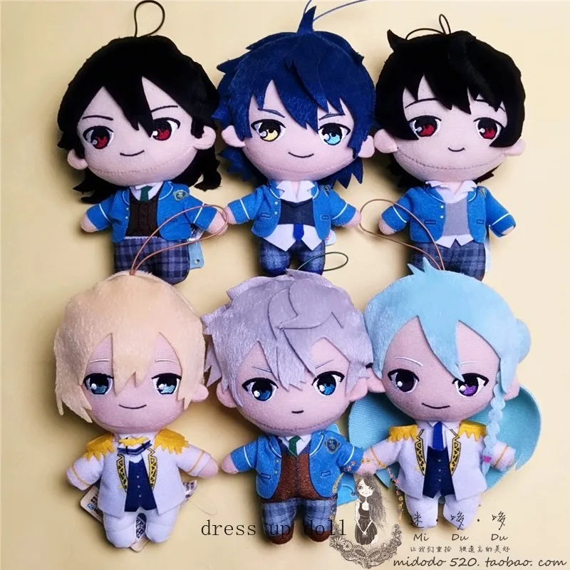 15cm Anime Sakuma Ritsu Itsuki Shu Tenshouin Eichi Sazanami Jun Adorable Backpack Starfish Doll Pendant Plush Keychain Toy Gifts