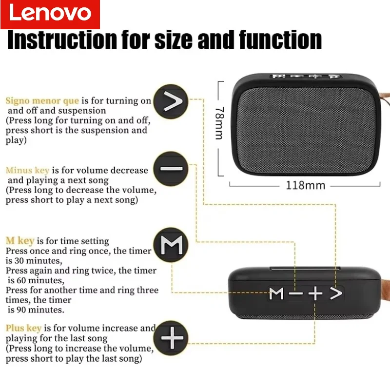 

Беспроводная колонка Lenovo G2 Bluetooth 5.0 - портативная мини-колонка Oxford с 3D объемным Hi-Fi звуком для использования на улице
