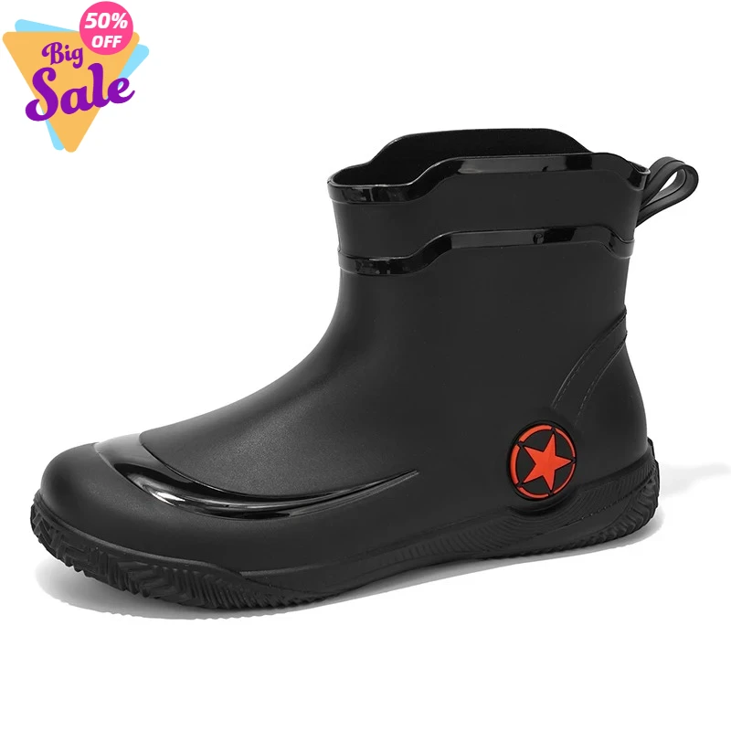 

Men's rain boots Four Seasons waterproof anti-slip work rain boots fishing water boots outdoor fashion casual water boots