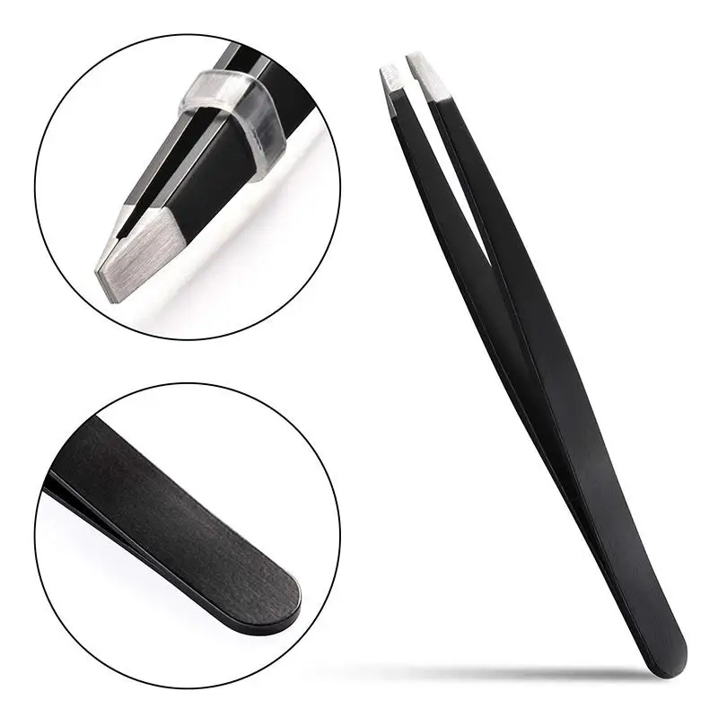 DUcare professional tweezers for eyebrows lash twizzer Stainless Steel Eyelash Extension Classic Slant 3pc Hair removal tweezers