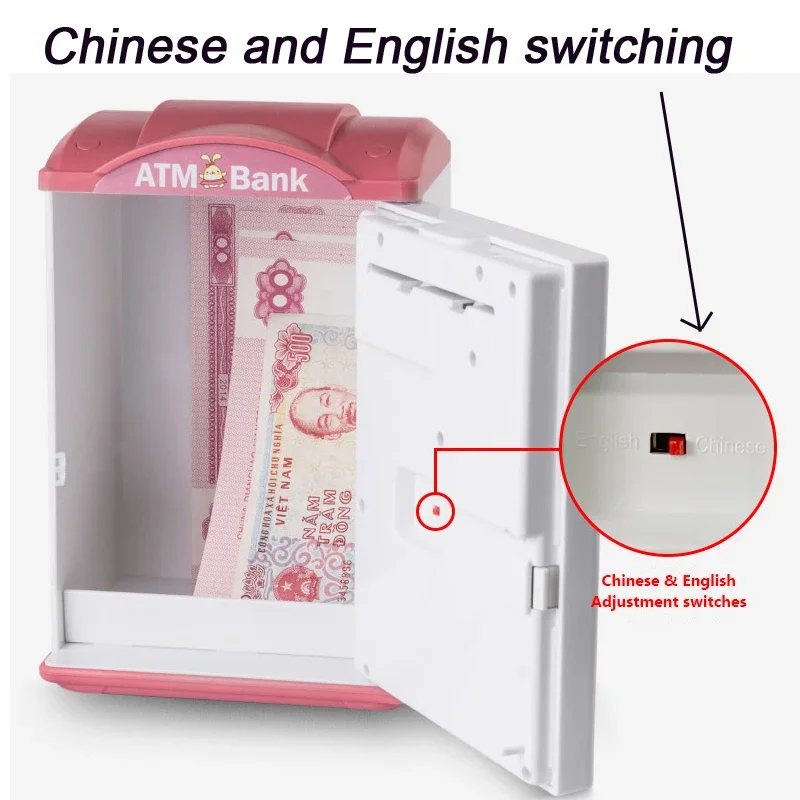 Intelligence Piggy Bank Cash Box Money Fingerprint ATM Machine For Children Digital Coins Cash Saving Safe Deposit Toy Kids Gift