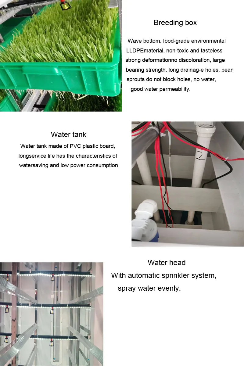 Commercial Automatic Hydroponic Seeds Germinate Machine Green Fodder Making Barley Breeding Room Sale Farm Beans Soybeans Food