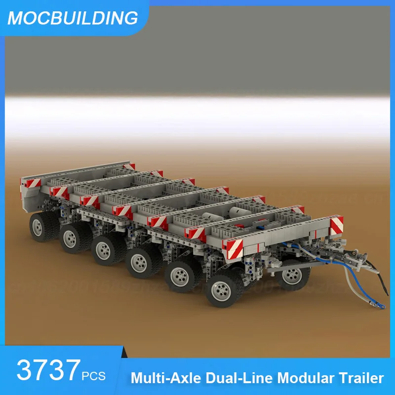 

MOC Building Blocks Multi-Axle Dual-Line Modular Trailer Model DIY Assemble Bricks Transportation Collection Toys Gifts 3737PCS