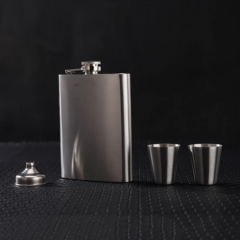 8Oz Stainless Steel Hip Flask High Quality Wine Whisky Pot Bottle Hip Flasks Drinker Alcohol Bottle Portable Drinkware Pot