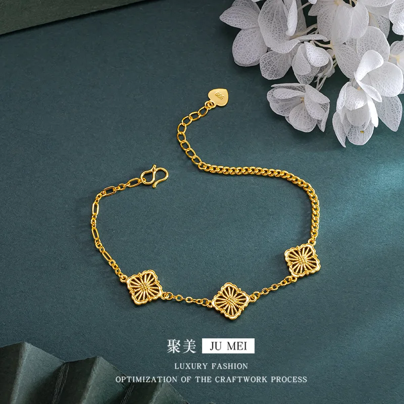 

Роскошное ожерелье из чистого золота 24 карата 9999 пробы из настоящего золота Buccelati, шелковое четырехлистное ожерелье, браслет, цепочка на ключицы