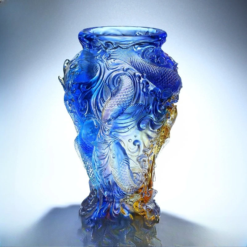 Vase ornament glass handicraft living room housewarming gift