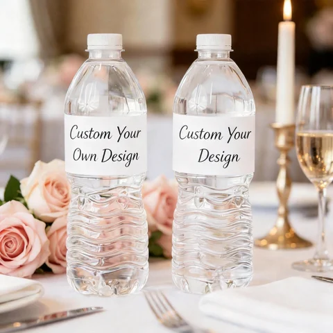 Personalized Bottle Label Stickers, Custom Decor for Wedding, Baptism, First Holy Communion & Anniversary Celebrations