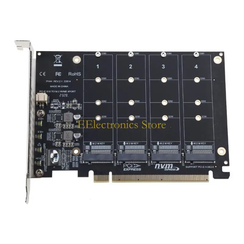 

B03C SSD To PCIE Adapter Card PCIEX16 NVME M-KEY SSD RAIDs Motherboard PCI-E Split Card 4-disk SSD Expansion Card